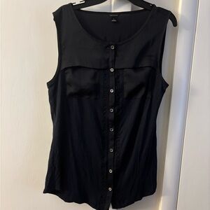Ann Taylor navy blue Sleeveless Button-Up Top